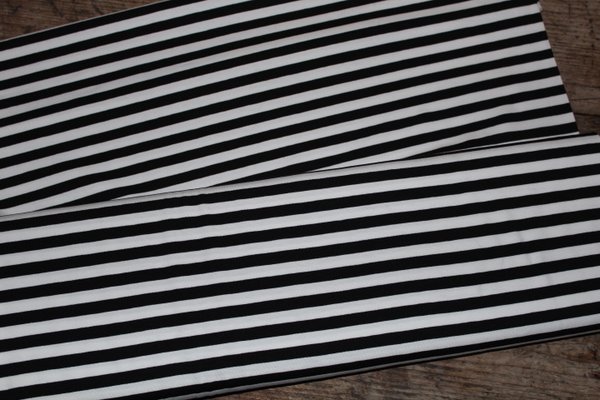 Baumwolljersey Streifen schwarz/weiß